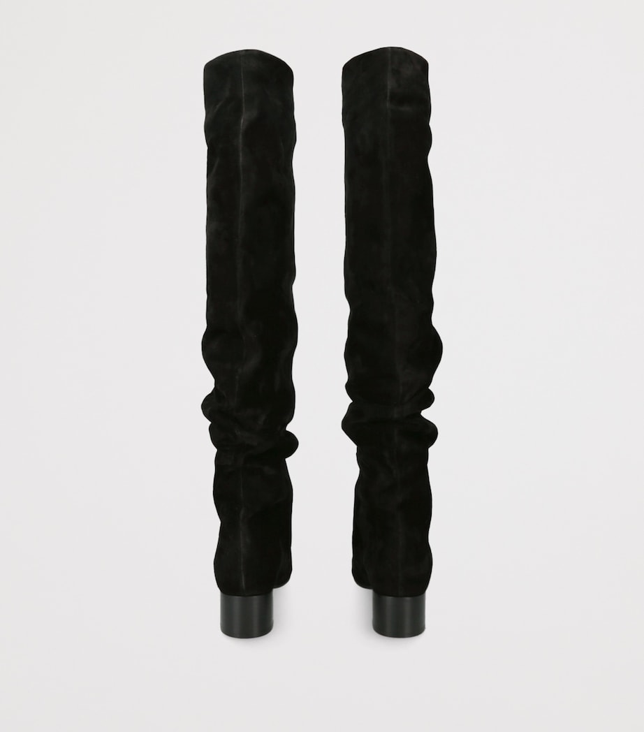 Khaite Black Suede Andee Over-The-Knee Boots 40