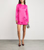 LEO LIN Pink Flower-Appliqué Aliza Mini Dress