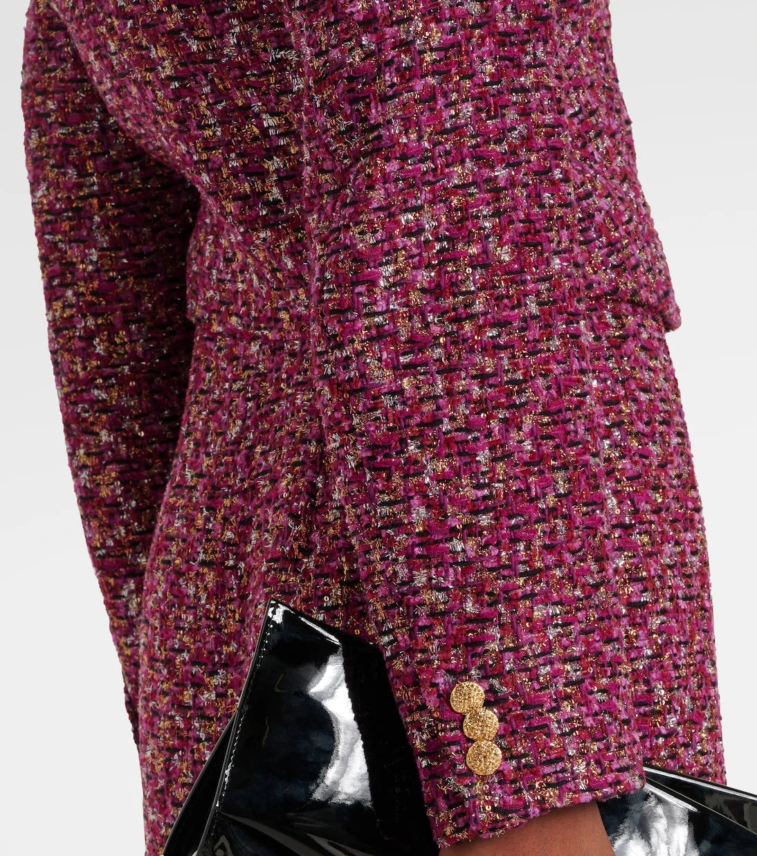 Alessandra Rich - Sequined cropped tweed blazer