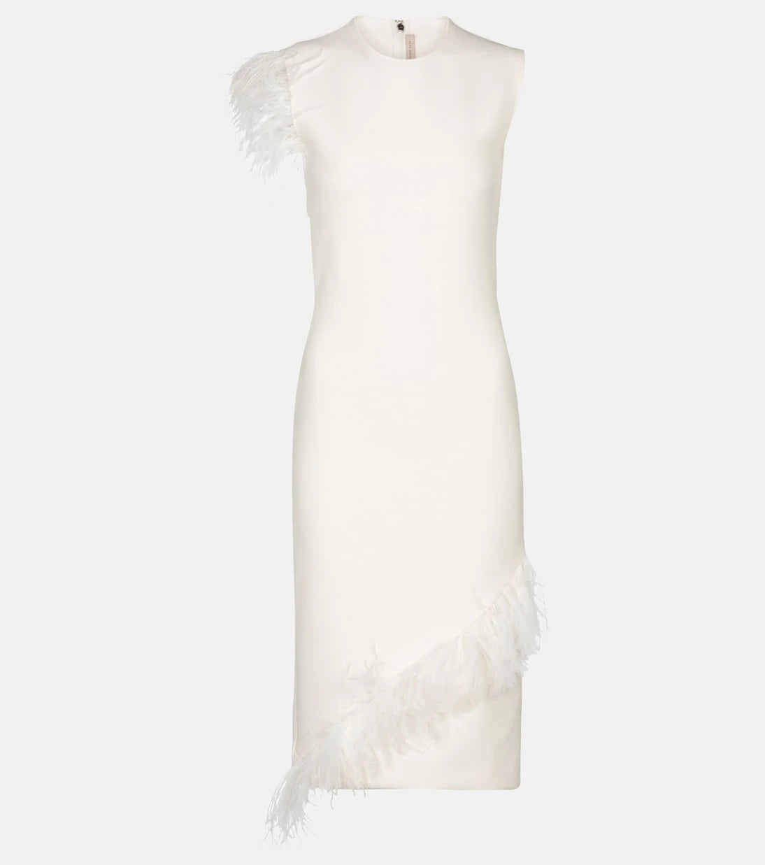 Christopher Kane - Feather-trimmed wool-blend dress