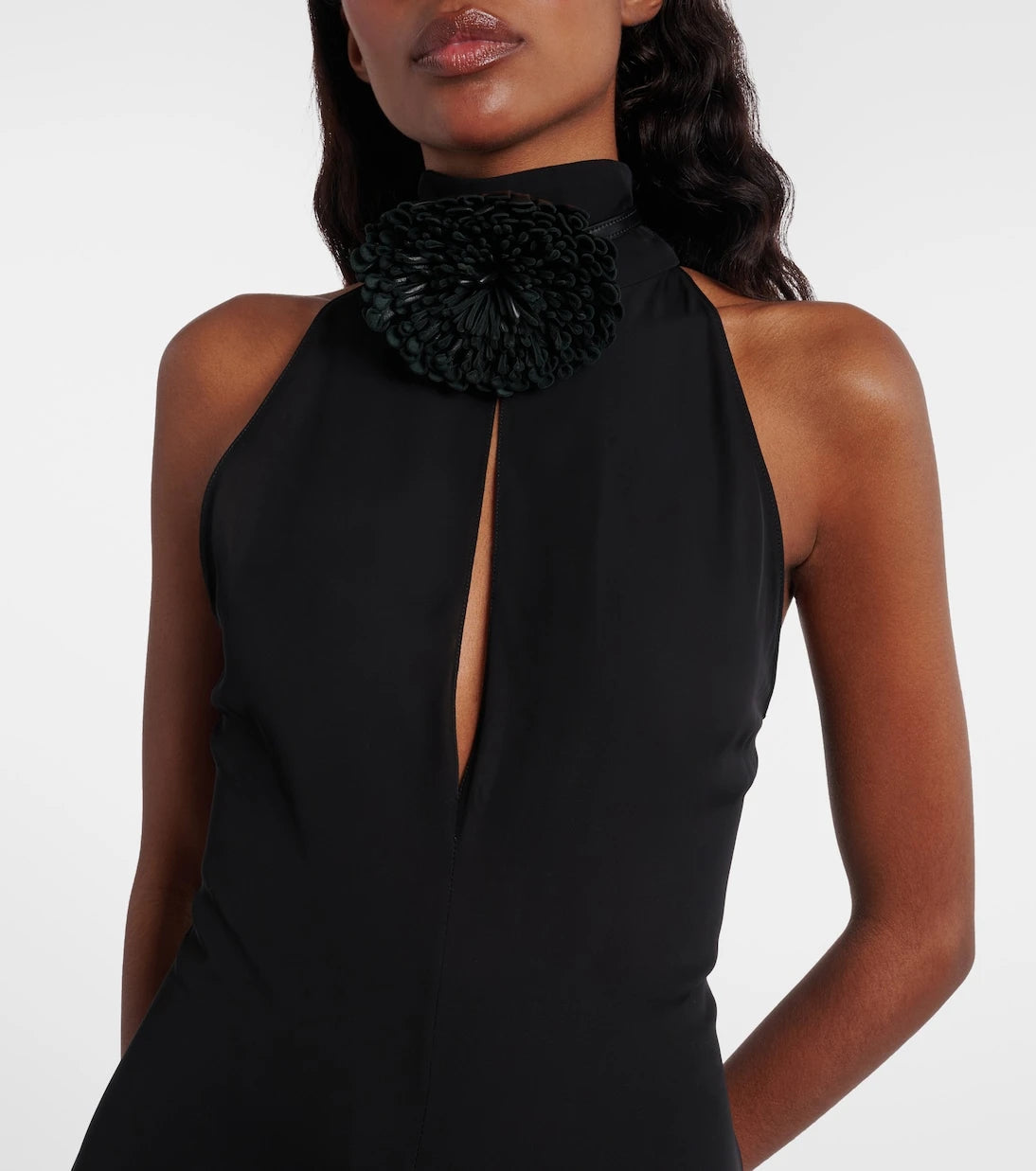 Alaïa - Flower halterneck midi dresss