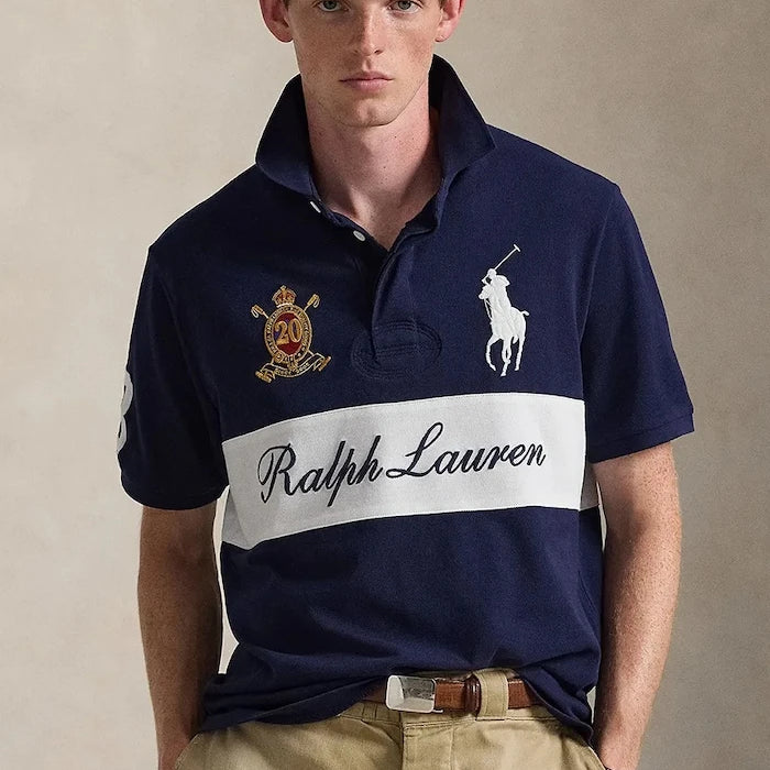 Памучна тениска с яка Polo Ralph Lauren