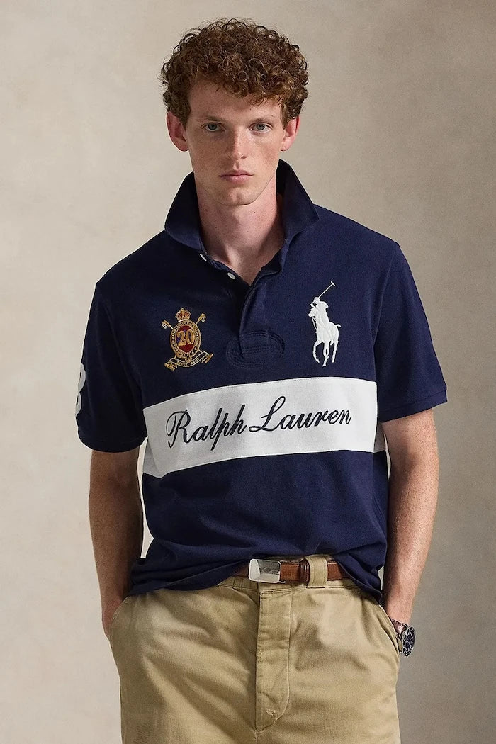 Памучна тениска с яка Polo Ralph Lauren