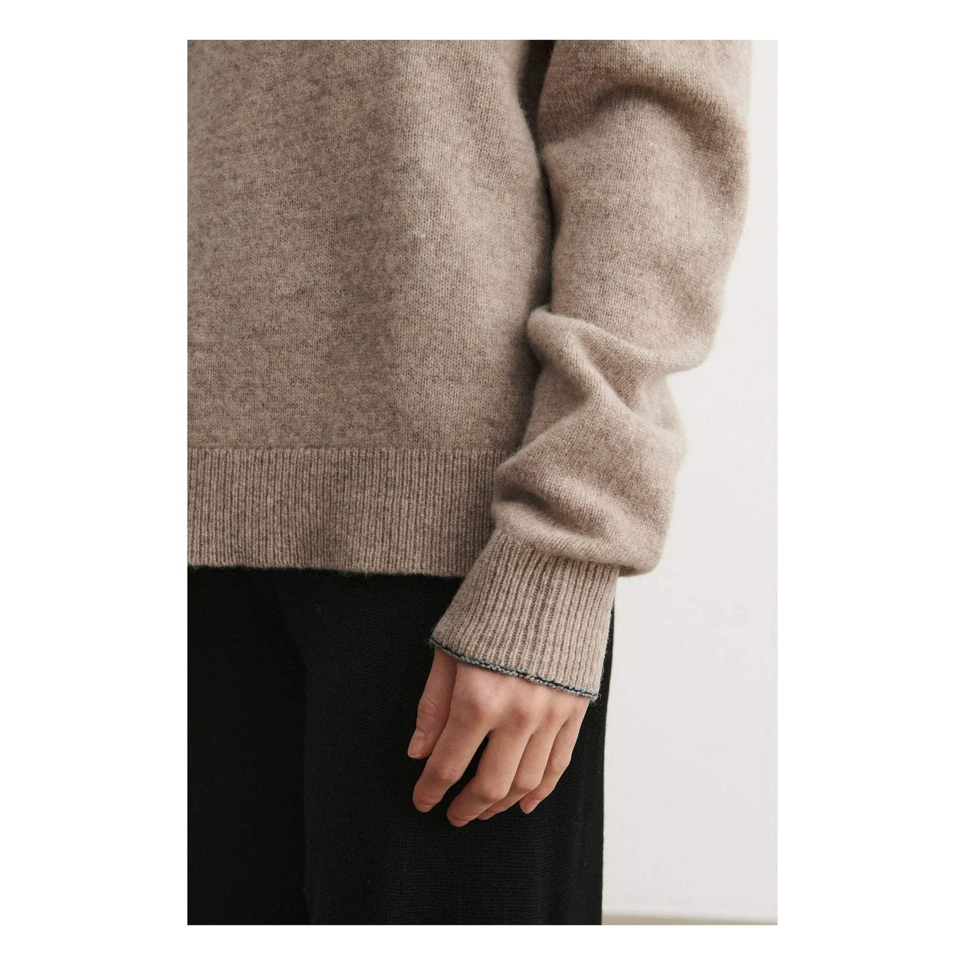 FUB - Wool Round Neck Sweater - Women's Collection | Beige