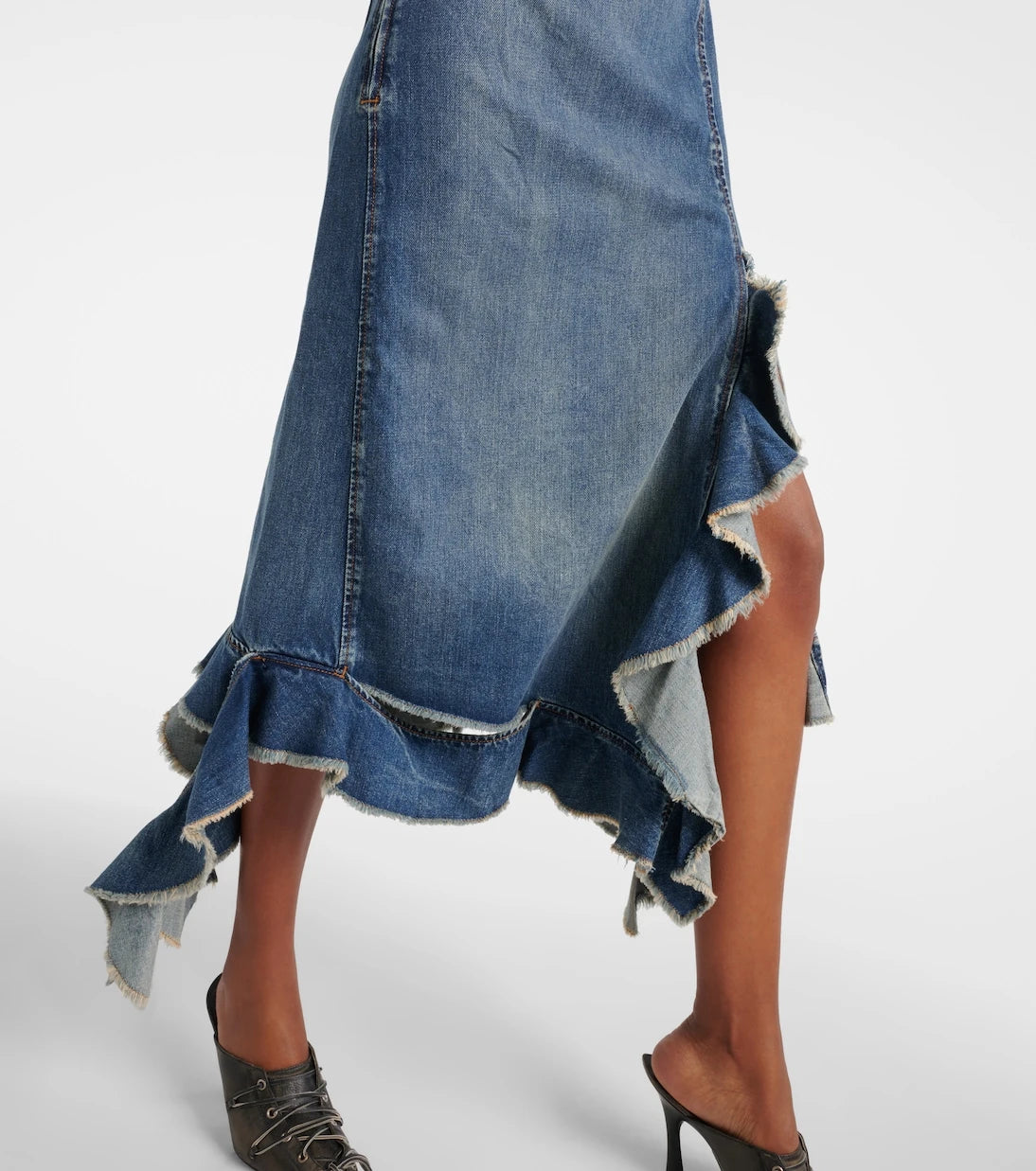 Acne Studios - Delouise ruffled denim midi dress