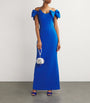 Rebecca Vallance Blue Off-The-Shoulder Antonella Gown
