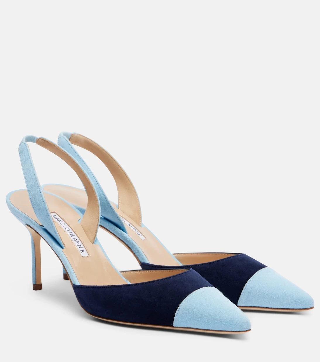Manolo Blahnik - Capsli süet arkası açık topuklu ayakkabı