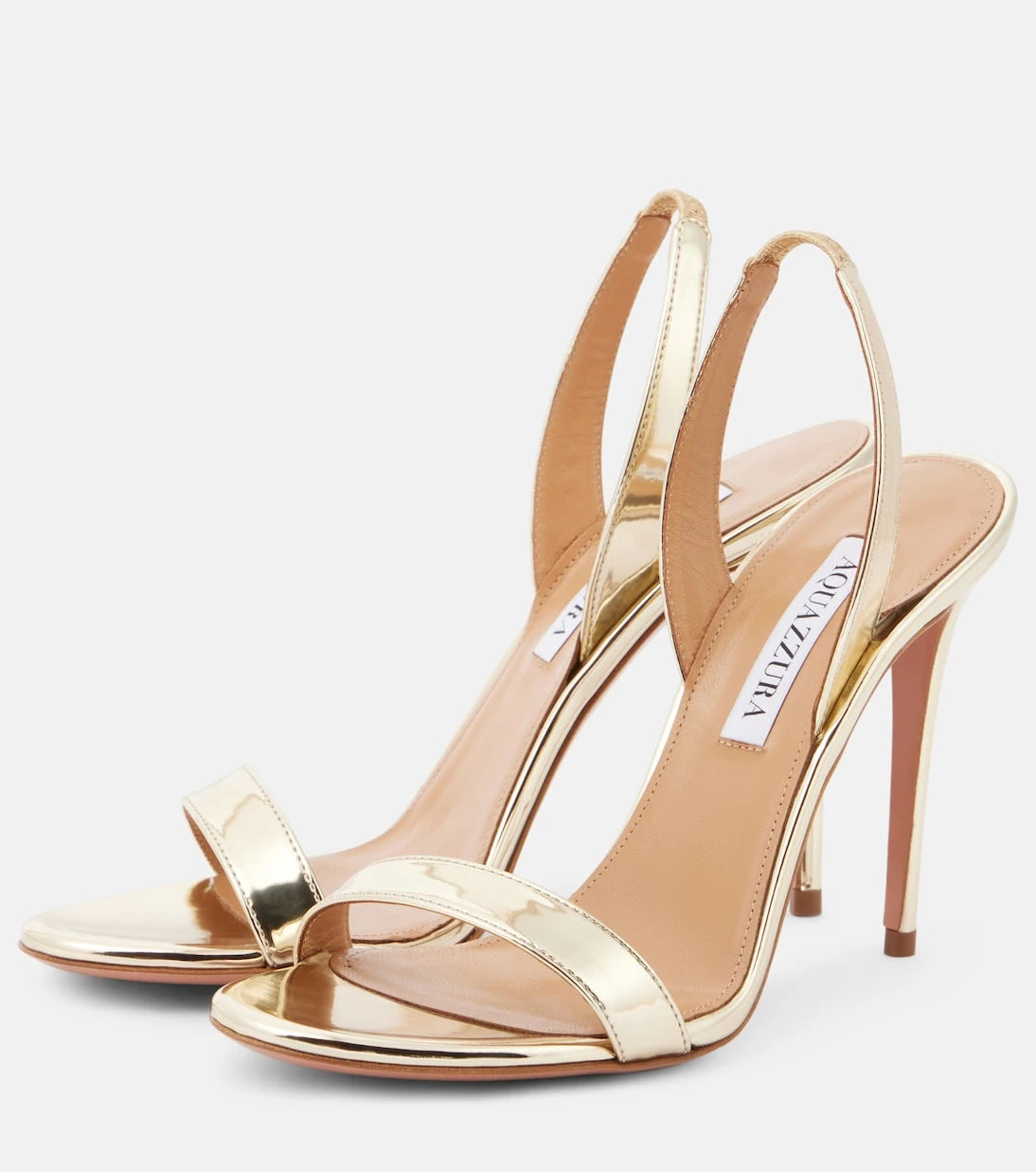 Aquazzura - So Nude 105 metallic leather sandals