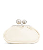 Weekend Max Mara White Medium Leather Pasticcino Clutch Bag