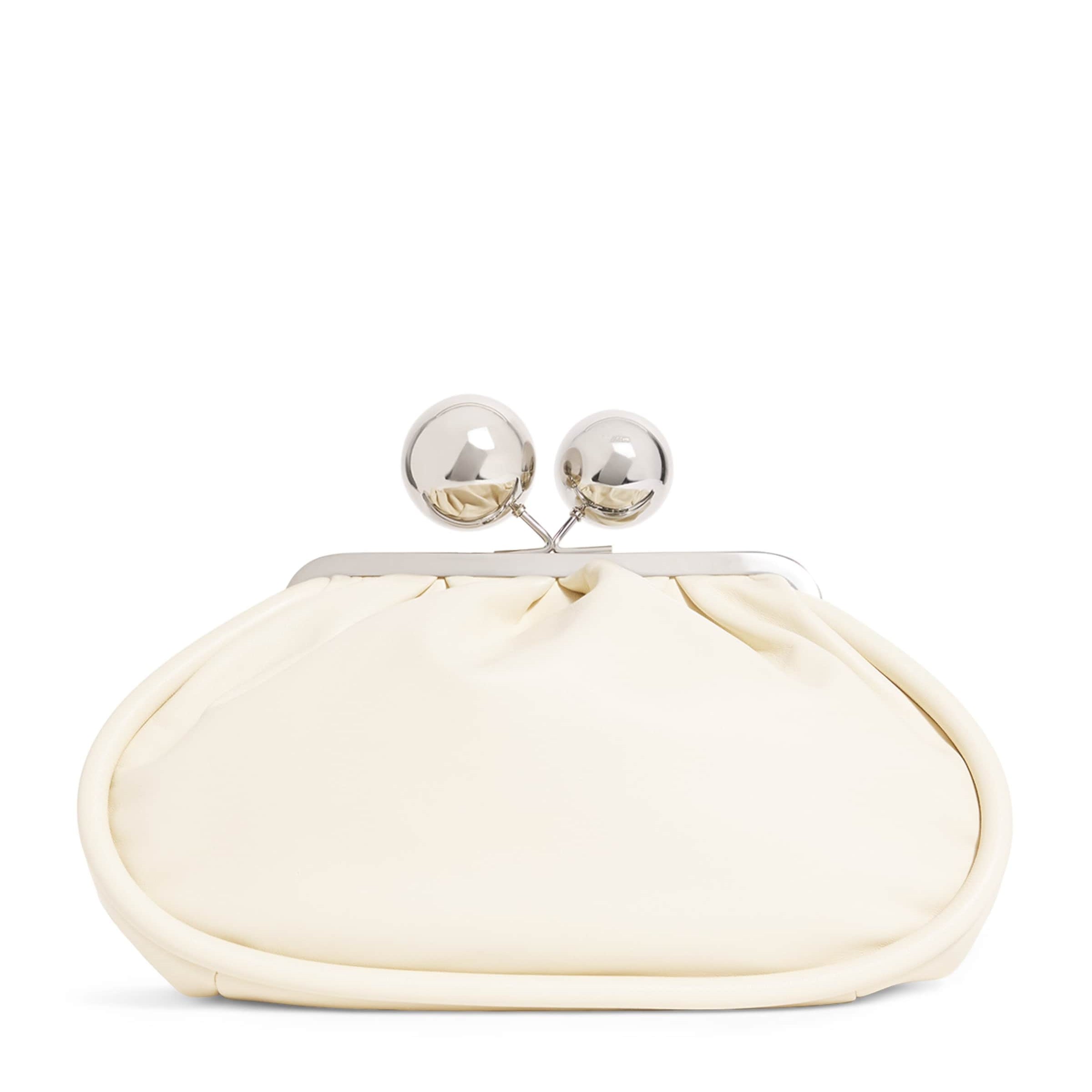 Weekend Max Mara White Medium Leather Pasticcino Clutch Bag