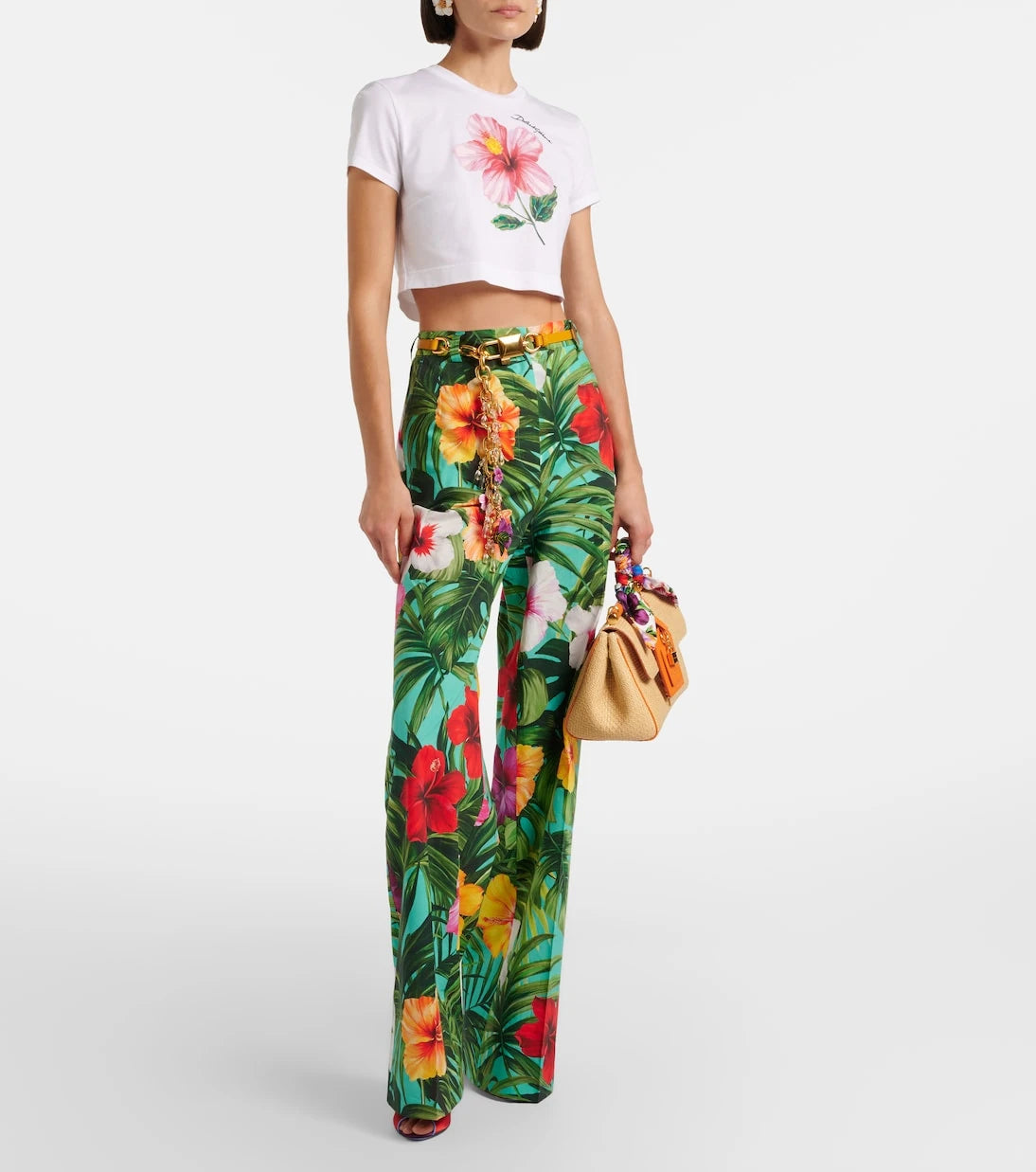 Dolce&Gabbana - Floral cotton crop top