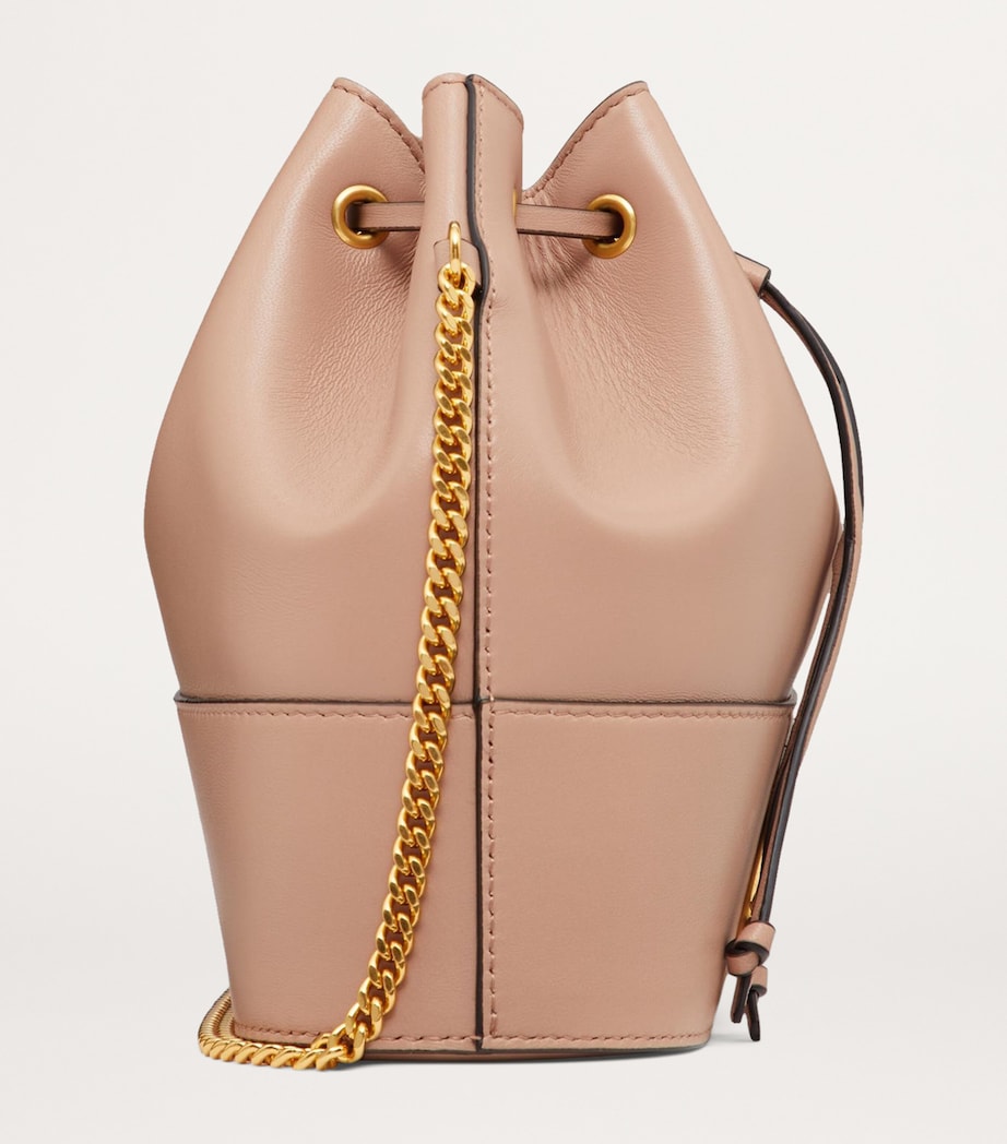 Valentino Garavani Nude Leather VLogo Bucket Bag