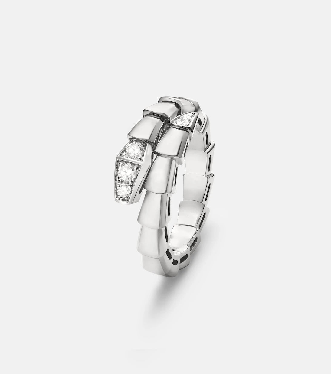 Bvlgari - Serpenti Viper 18kt white gold ring with diamonds
