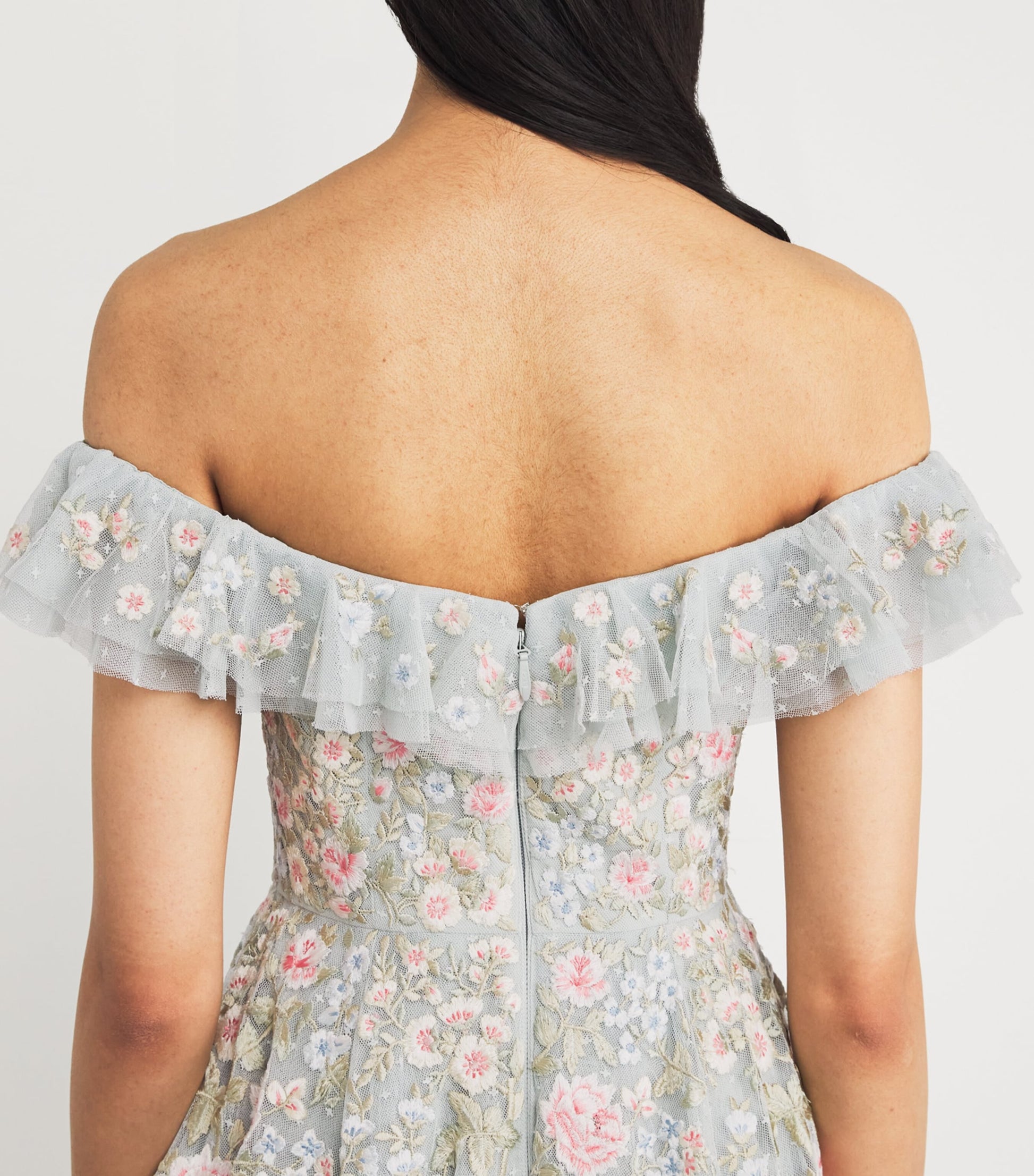 Needle & Thread Blue Floral Antoinettes Mini Dress