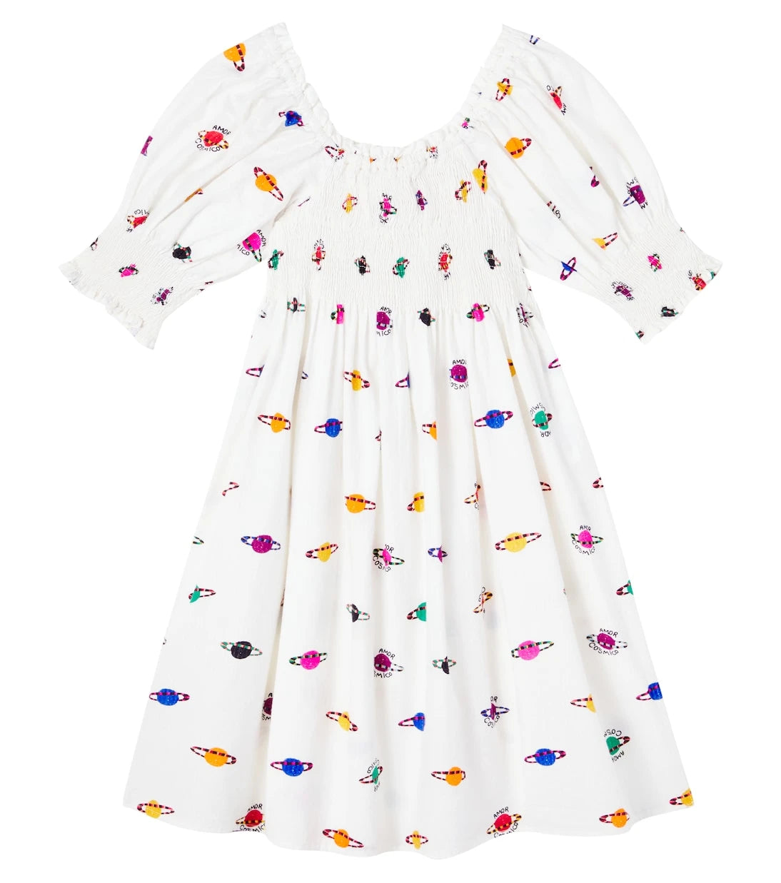 Fábula - Printed smocked cotton dress