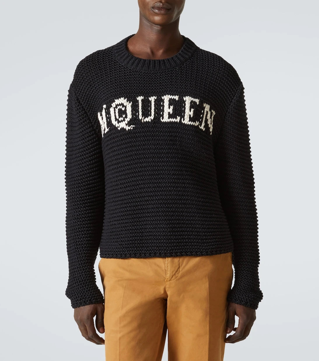 McQueen - Logo cotton jacquard sweater