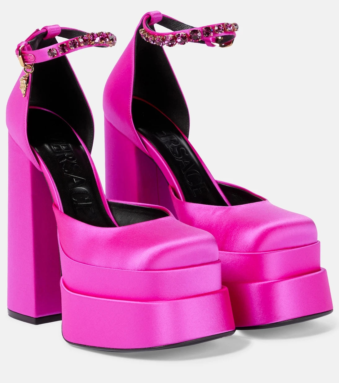 Versace - Medusa Aevitas satin platform pumps