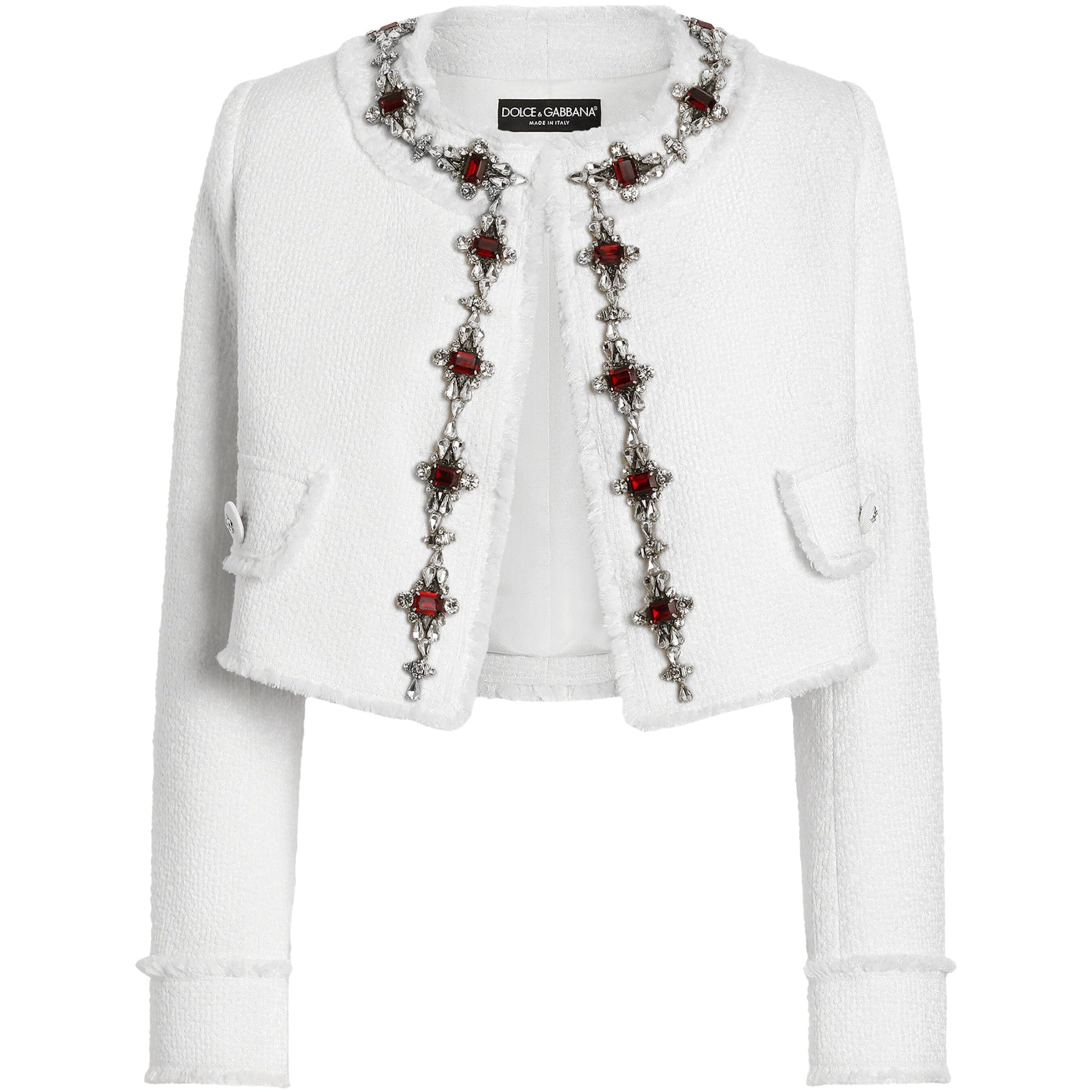 Dolce & Gabbana Multi Tweed Embellished Jacket