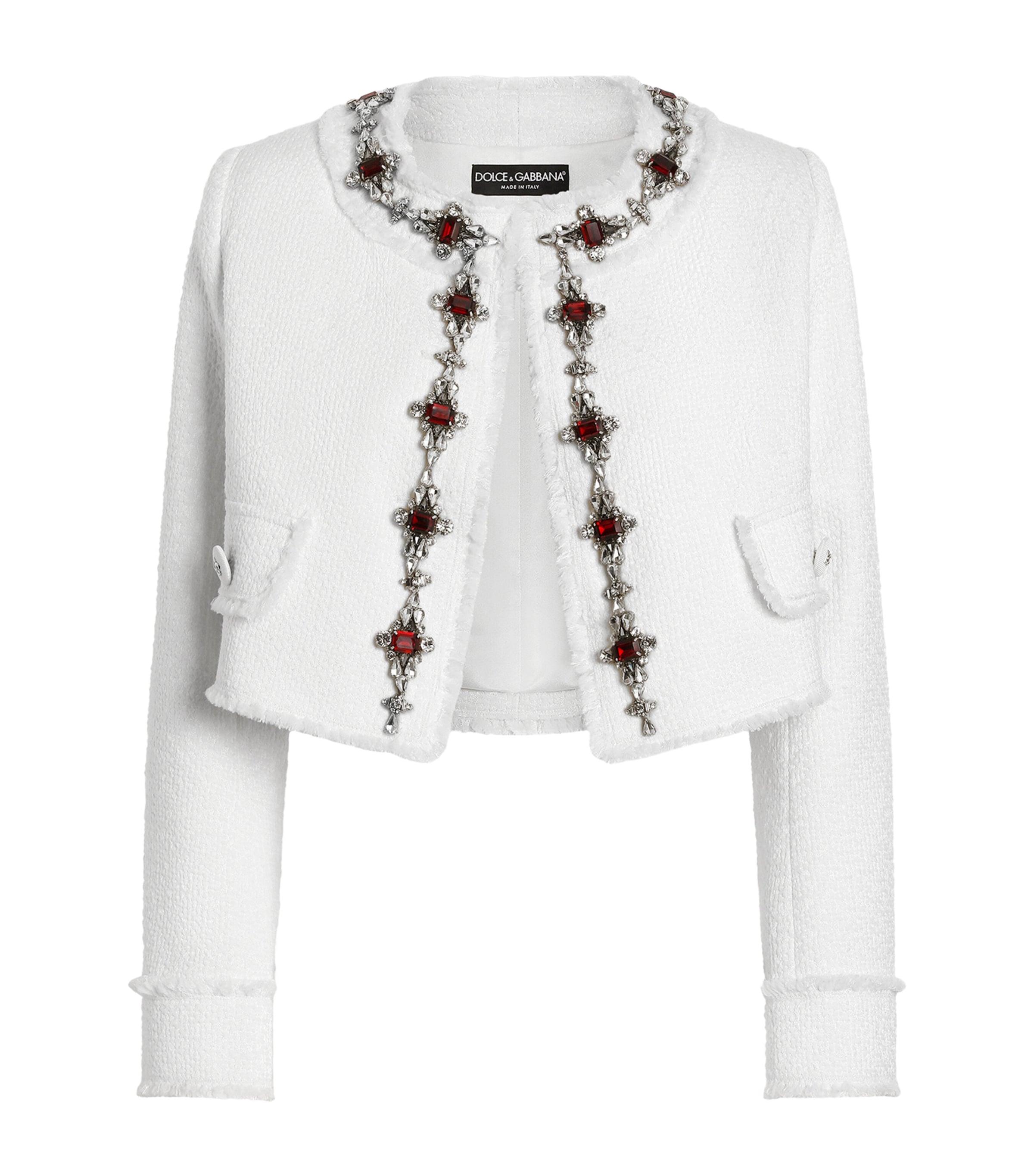 Dolce & Gabbana Multi Tweed Embellished Jacket