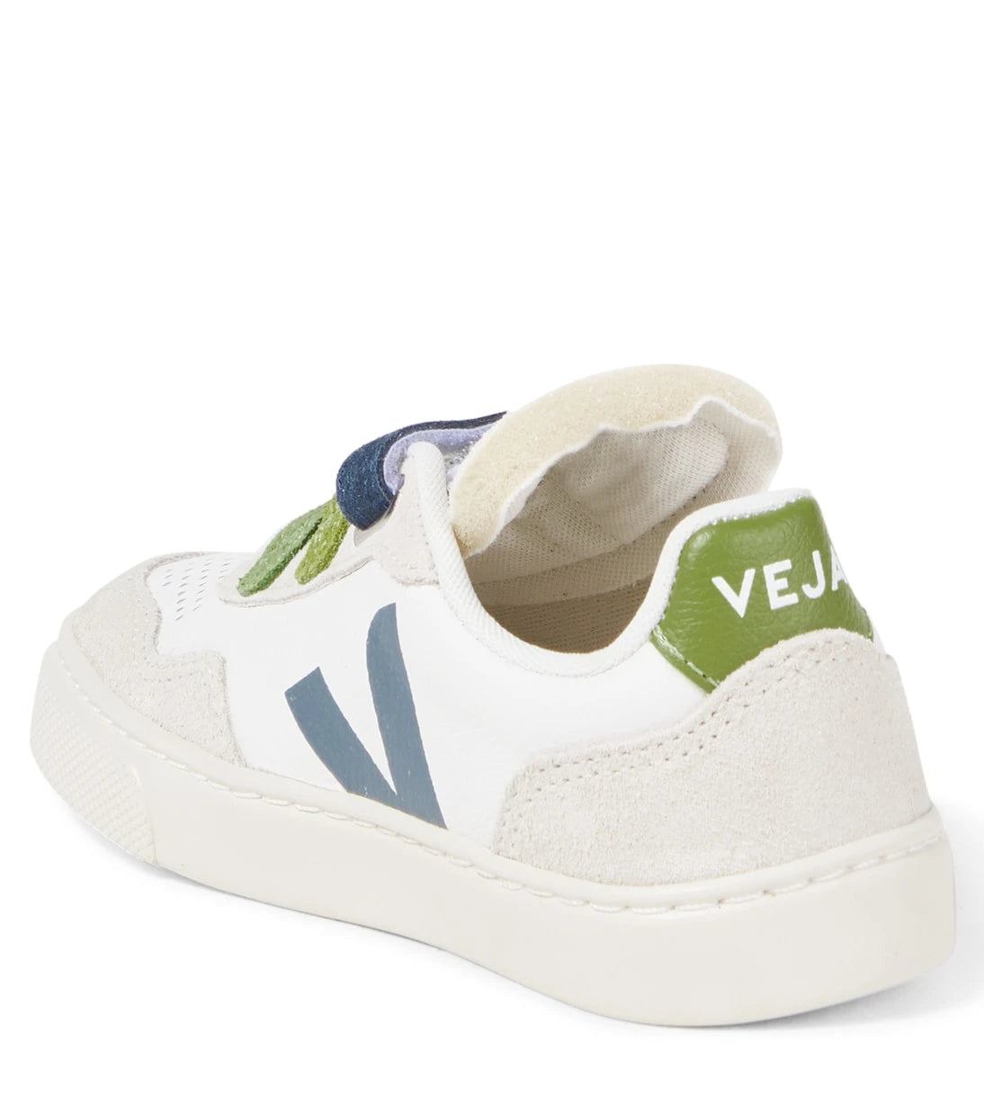 Veja Kids - V-90 suede-trimmed leather sneakers