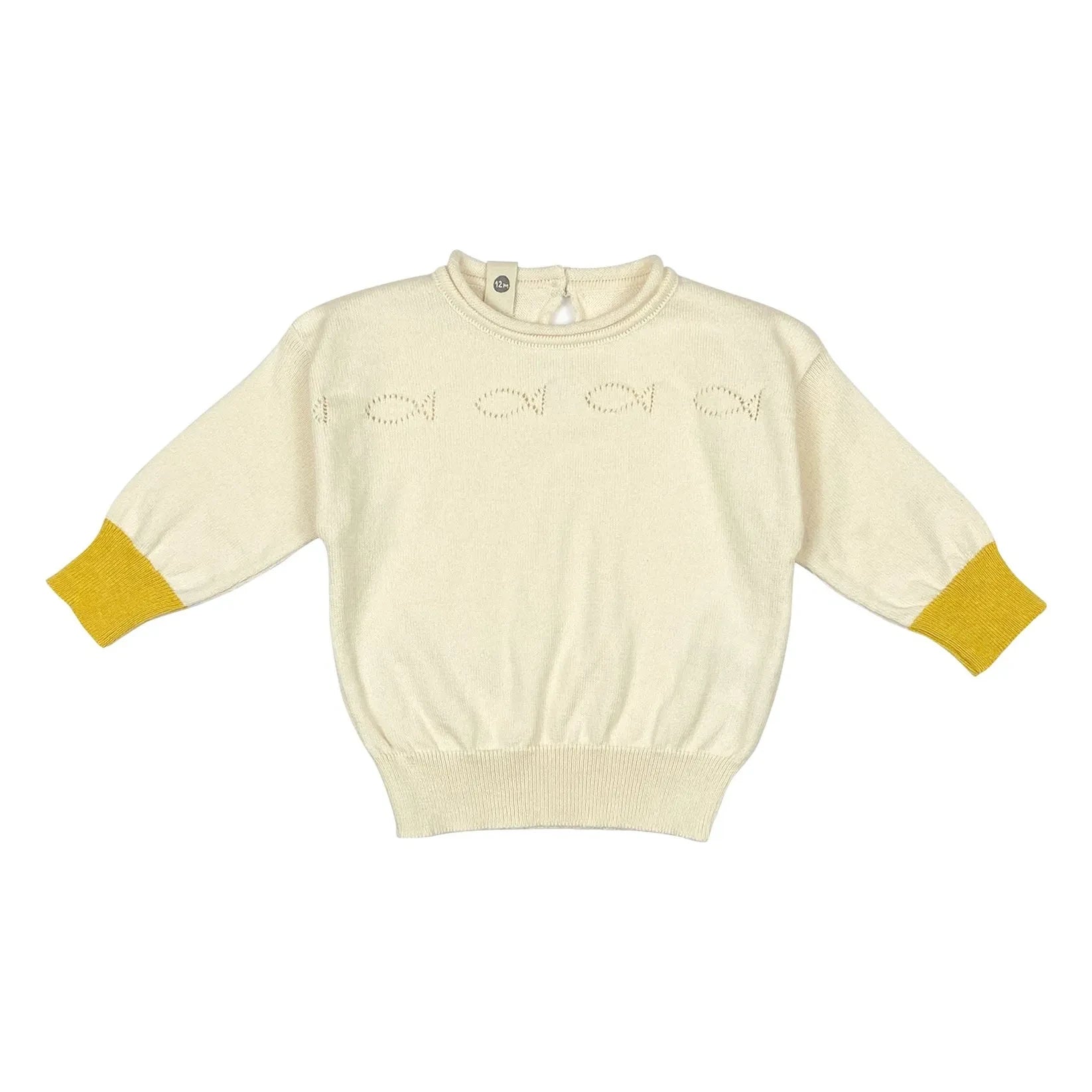Bayiri - Little Fish organic cotton sweater | Ecru