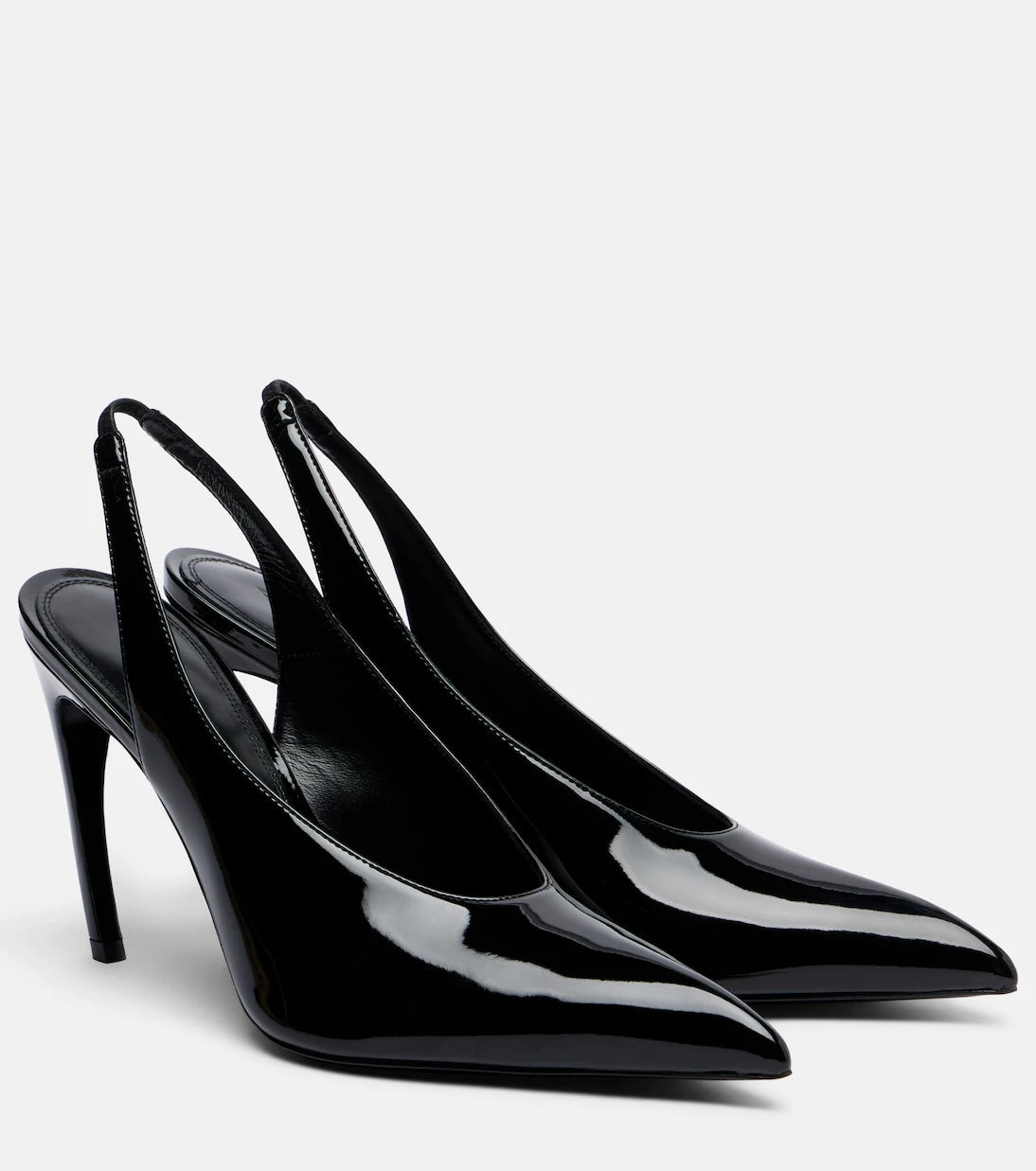 The Attico - Viper leather slingback pumps