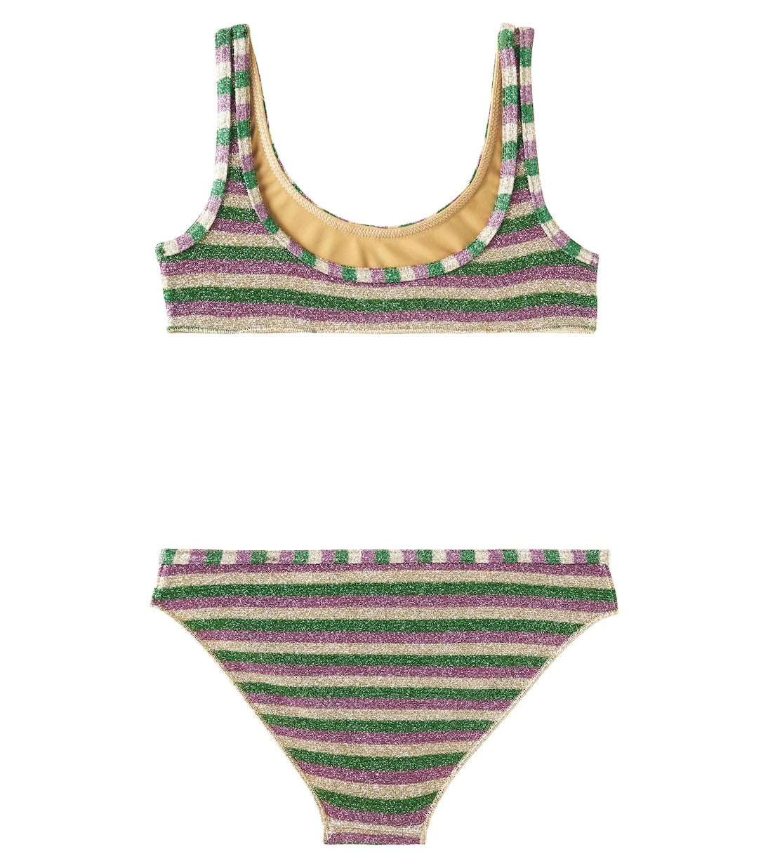 Oséree Kids - Striped lamé bikini