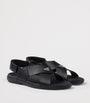 Prada Leather Crisscross Sandals
