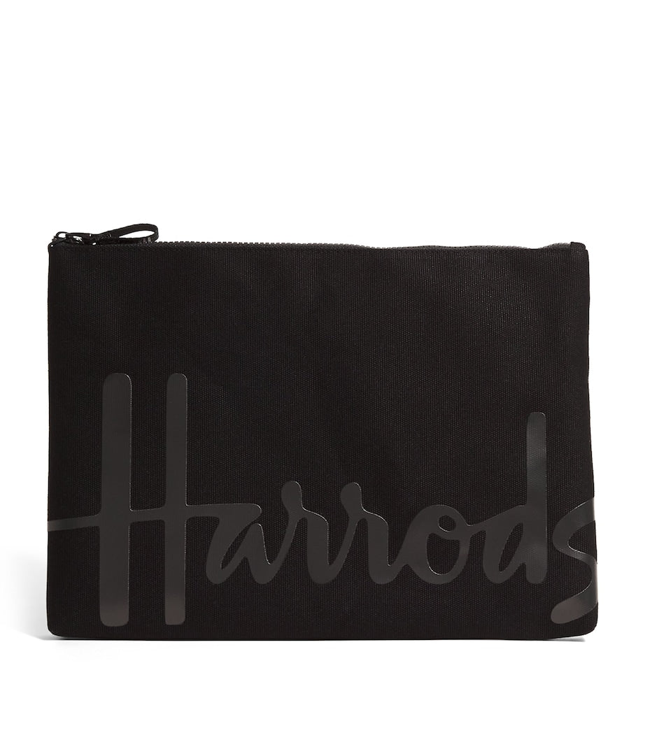 Black Large Cotton Logo Pouch
