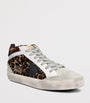 Golden Goose Brown Calf Hair Mid Star Sneakers