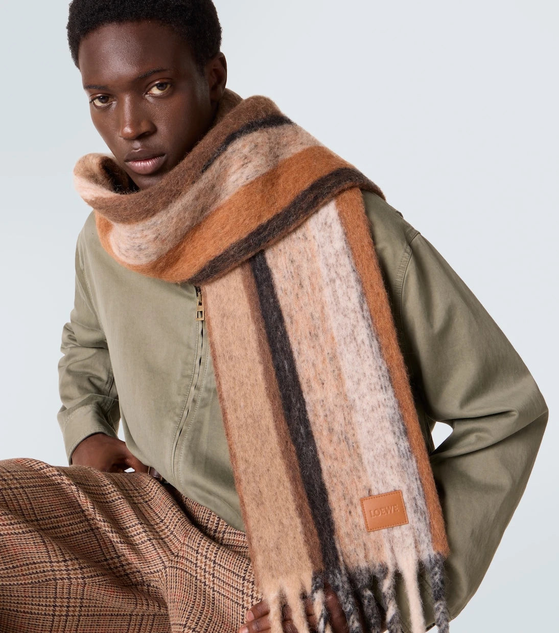 Loewe - Alpaca and wool-blend jacquard scarf