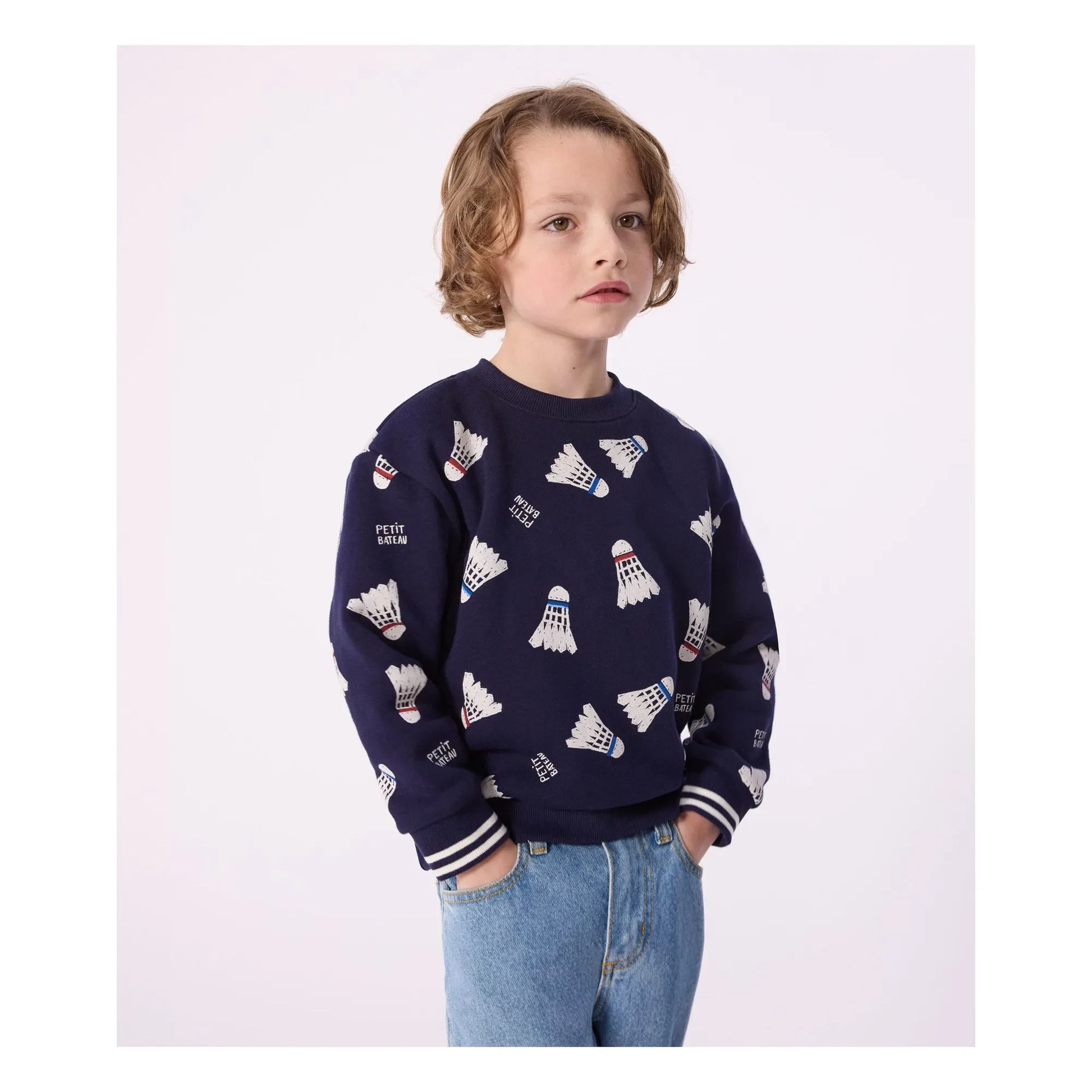 Petit Bateau - Badminton fleece sweatshirt | Midnight blue