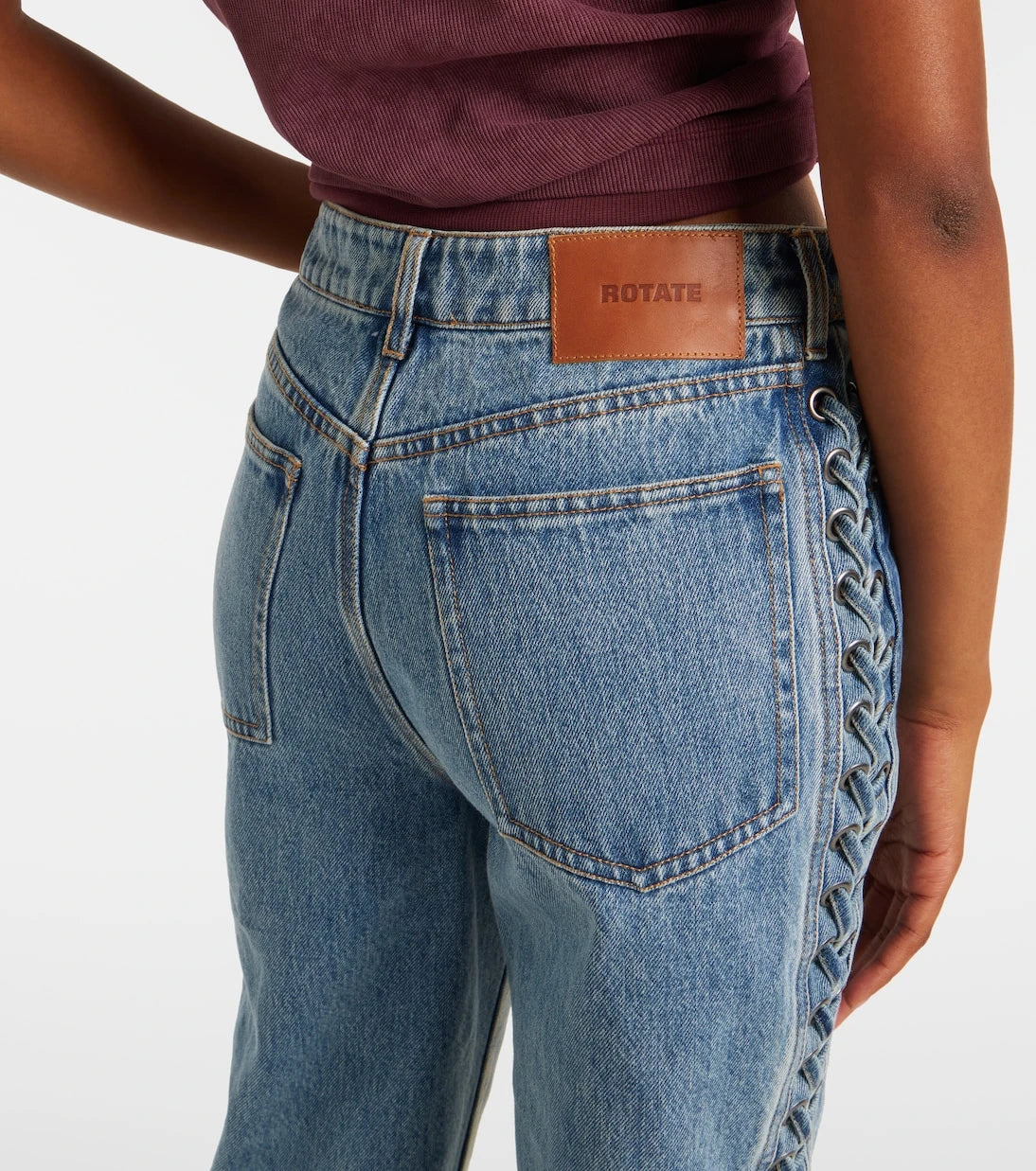 Rotate - Laced straight jeans