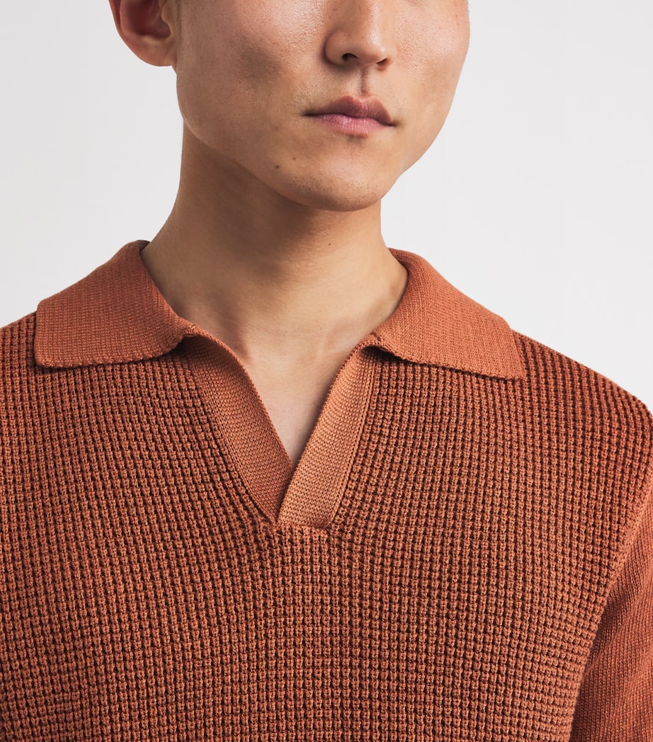 Silk-Cotton Knit Polo Shirt