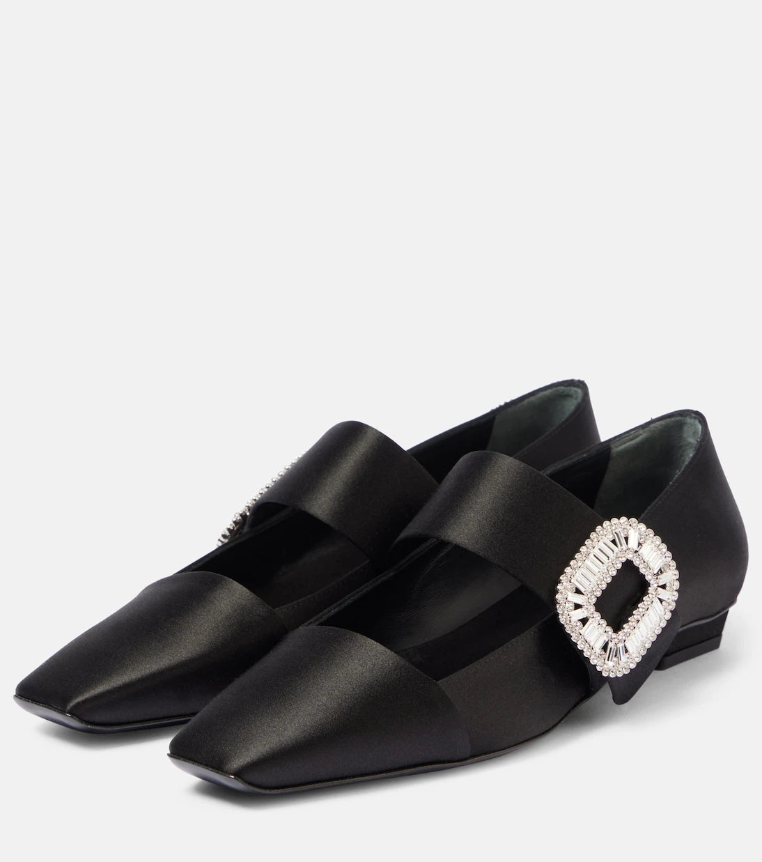 Roger Vivier - Belle Vivier embellished satin flats