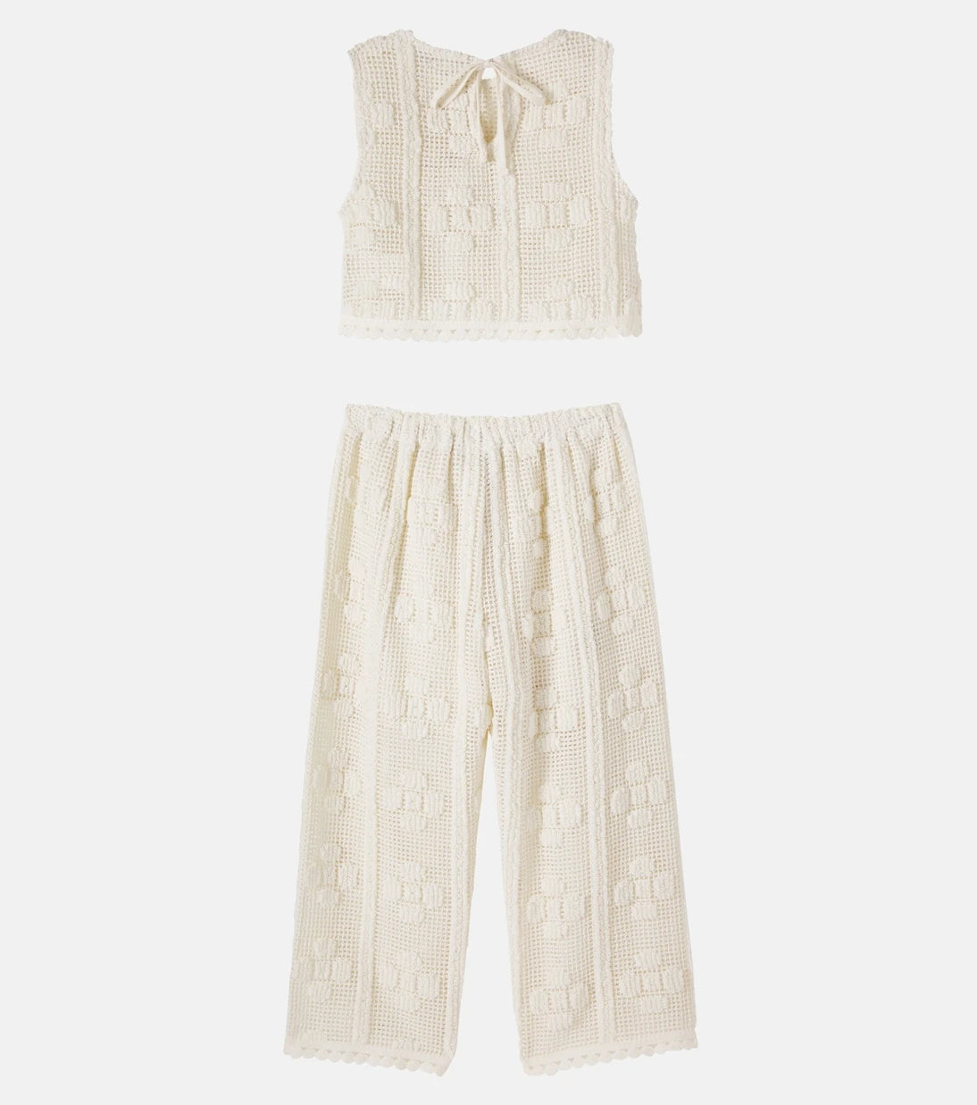 Bebe Organic - Inez crochet cotton-blend top and pants set