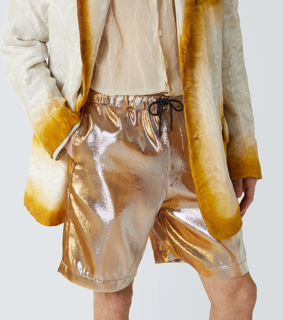 Dries Van Noten - Metallic shorts