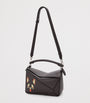 Leather Futurist Cat Puzzle Top-Handle Bag