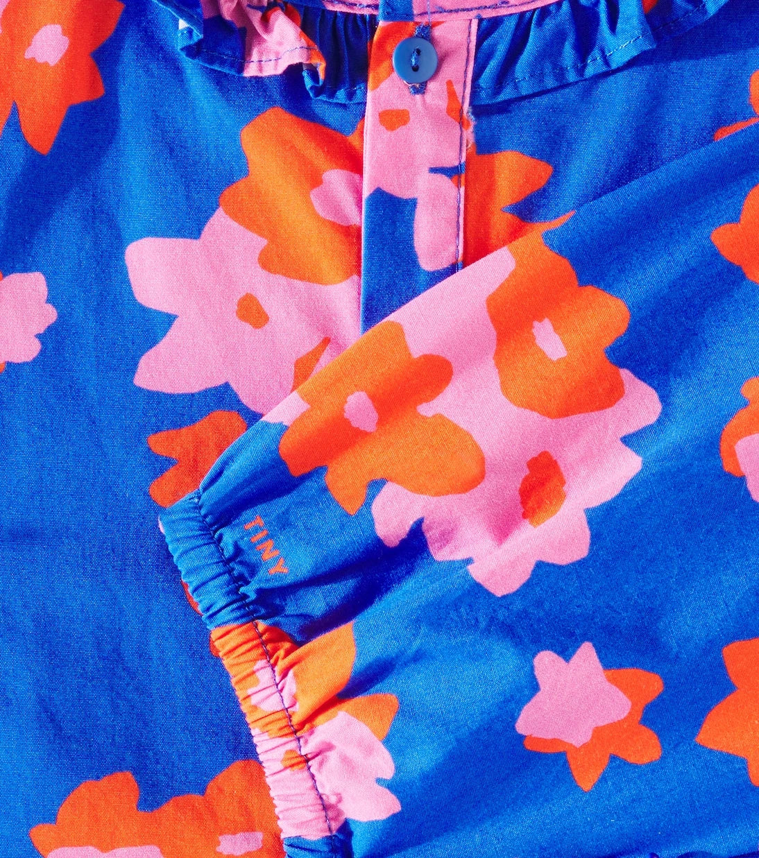 Tinycottons - Flowers ruffled cotton poplin blouse