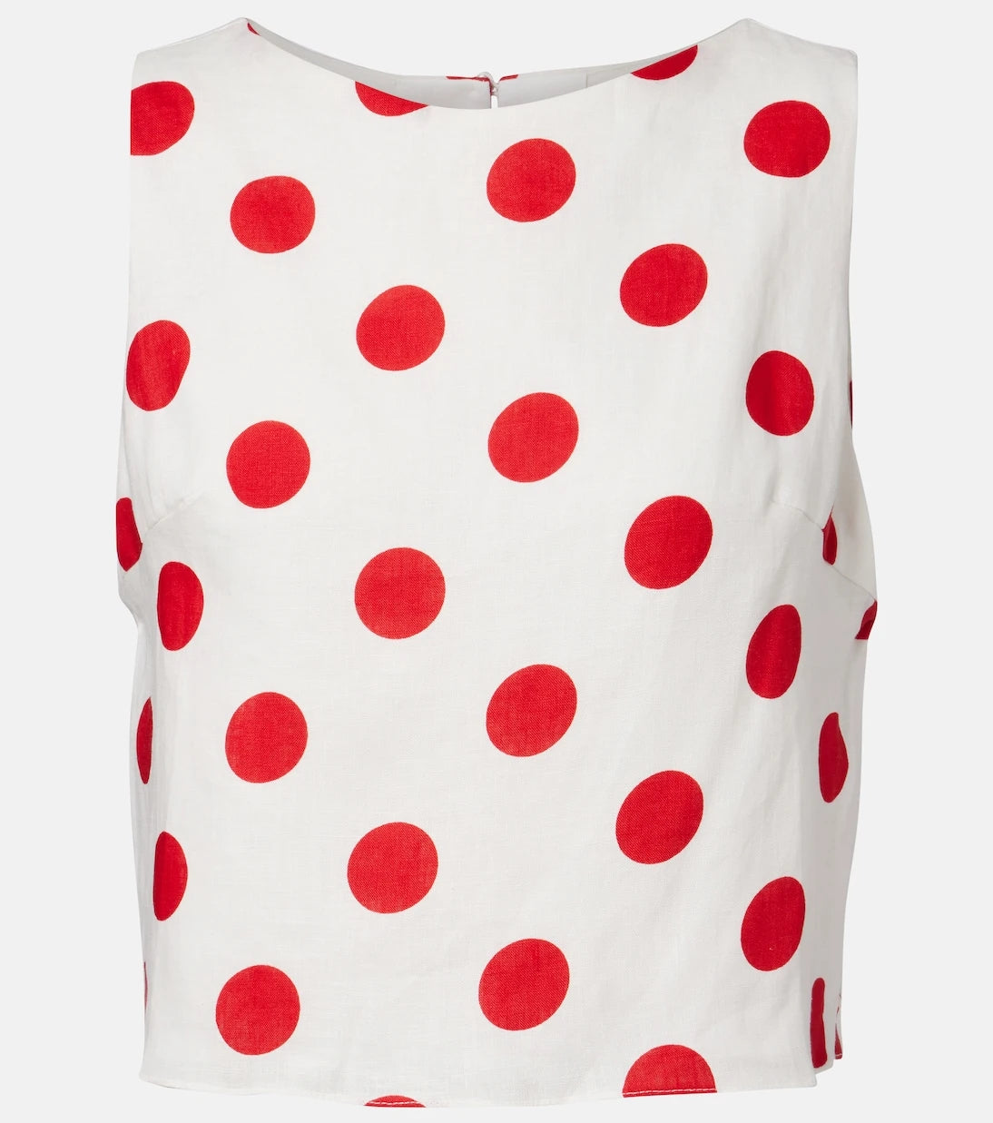Cala de la Cruz - Avelino polka-dot linen crop top