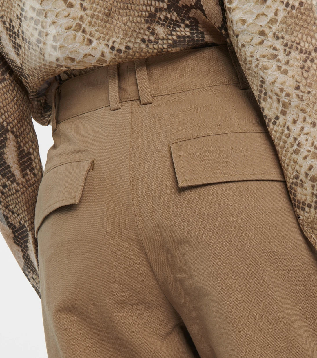 Vince - High-rise cotton twill wide-leg pants