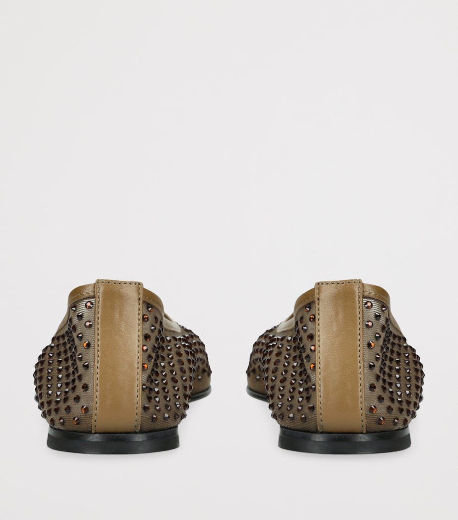 Dear Frances Brown Embellished Balla Ballet Flats