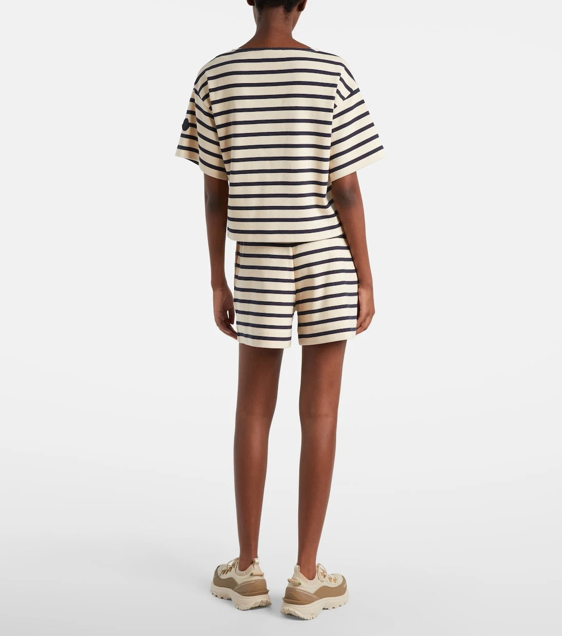 Moncler - Striped cotton jersey shorts