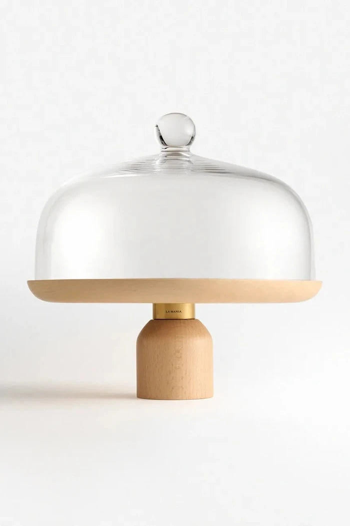 La Mania Kayın Ağacından Abajurlu Servis Tabağı 27 x 27,5 cm