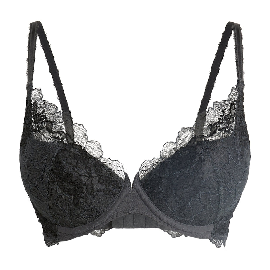 Wacoal Grey Lace Perfection Push-Up Bra