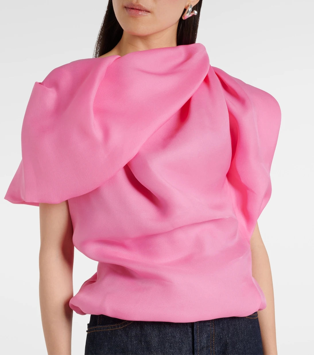 Dries Van Noten - Draped silk satin top