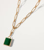 Annoushka x Harrods Yellow Gold and Malachite My Life in Charms Shopping Bag Locket Charm