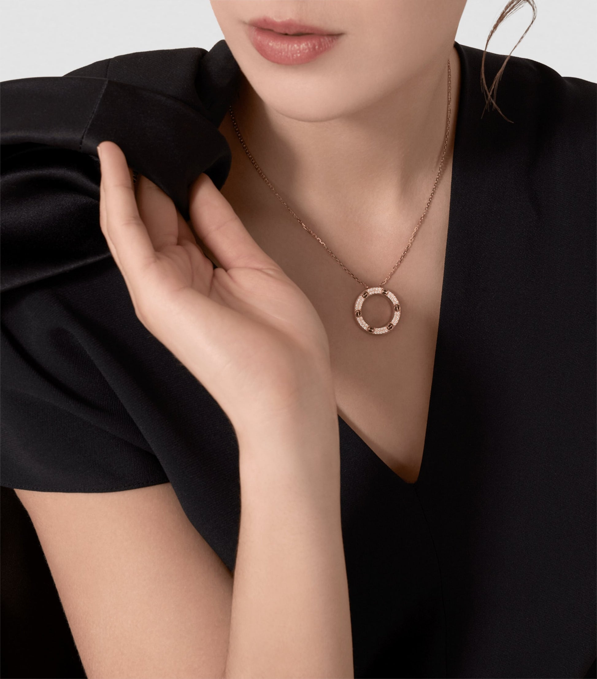 Yellow Gold and Diamond LOVE Necklace