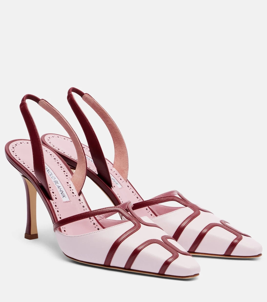 Manolo Blahnik - Sarto 90 leather slingback pumps