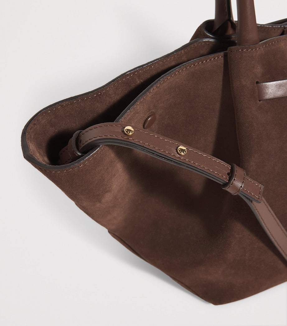 Demellier Brown Medium Suede New York Tote Bag